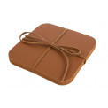Coasters set , brown colour, leather imitation, 10x10cm