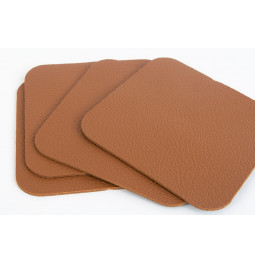Coasters set , brown colour, leather imitation, 10x10cm