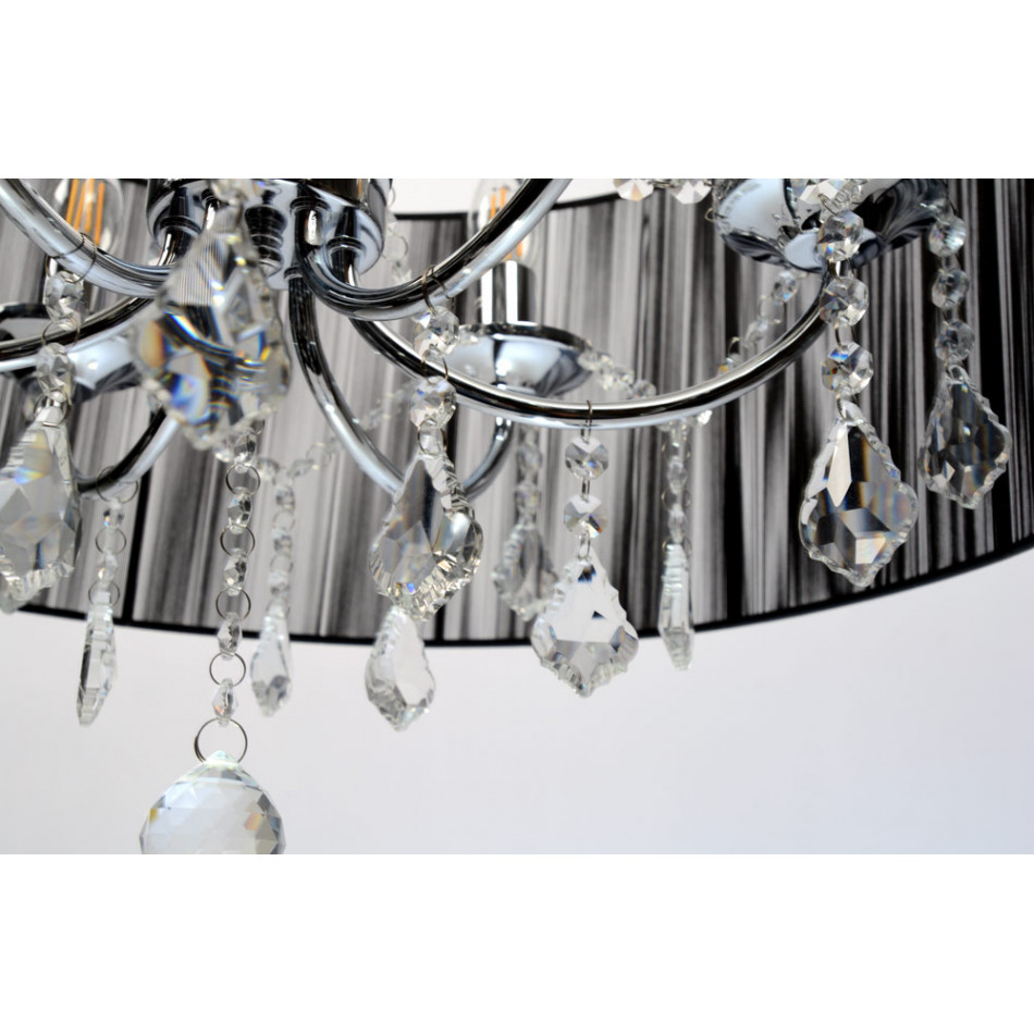 Подвесная лампа MARI черный, H58-130cm, Ø-60cm; E14 6x40W