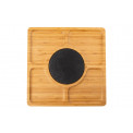 Bamboo serving plate with stone insert, 33x33cm