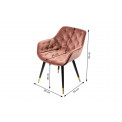 Chair Sarebourg, pink colour, H-80x60x60cm, seat H-45cm