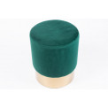 Stool  Noto, emerald green/golden base, 35x42cm