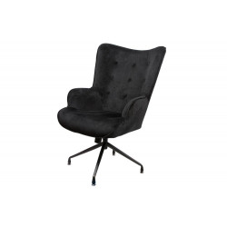 Armchair Dallas, black, velvet, 103x75.5x70cm, seat height 50cm