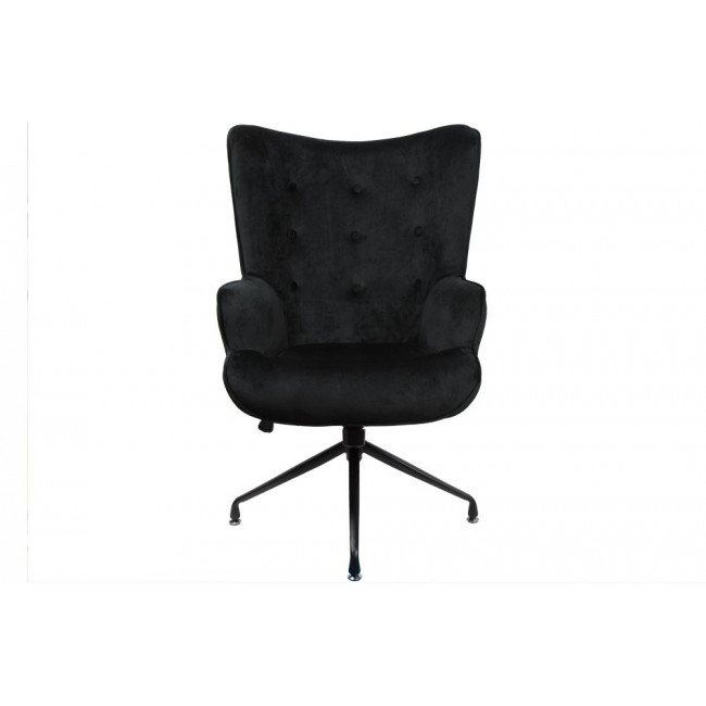 Кресло Dallas, черный, бархат,103x75.5x70cm, высота сиденья 50cm