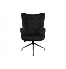 Armchair Dallas, black, velvet, 103x75.5x70cm, seat height 50cm