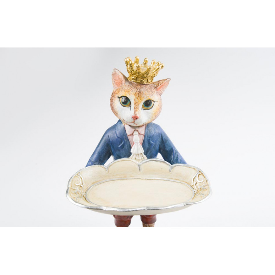 Decorative figure Cat with crown, 16x14x29cm