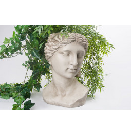 Декоративный Цветочный горшок Ladys head, серый цвет, 27.2x26.5x37см