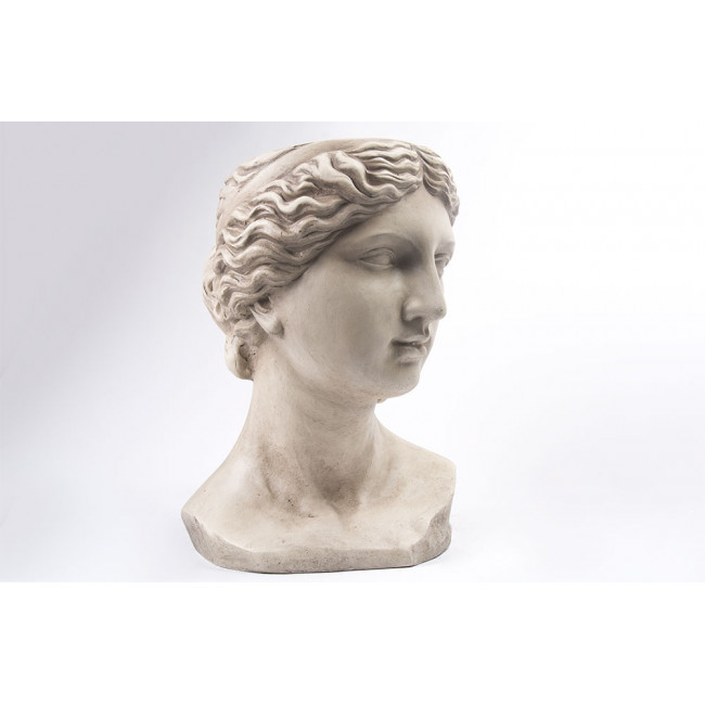 Decorative flower pot Ladys head, grey colour, 27.2x26.5x37cm