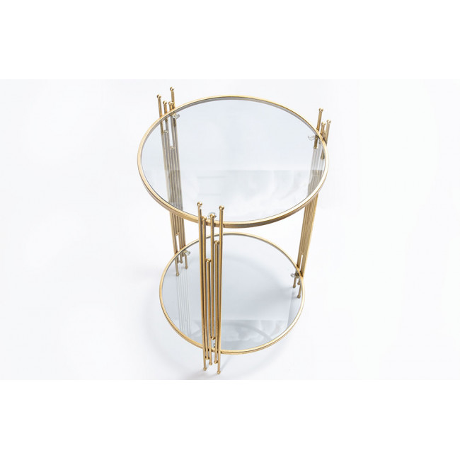 Metal table Bampton L, glass top, gold, H67cm D41.5cm