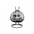 Double hanging chair Couple, dark grey colour,  H200x132x76.5cm