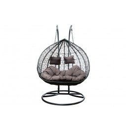 Double hanging chair Couple, dark grey colour,  H200x132x76.5cm