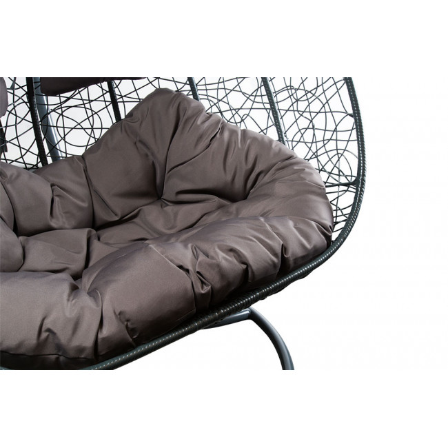 Double hanging chair Couple, dark grey colour,  H200x132x76.5cm