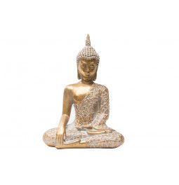 Decor Buddha, gold colour, 17x24x11cm