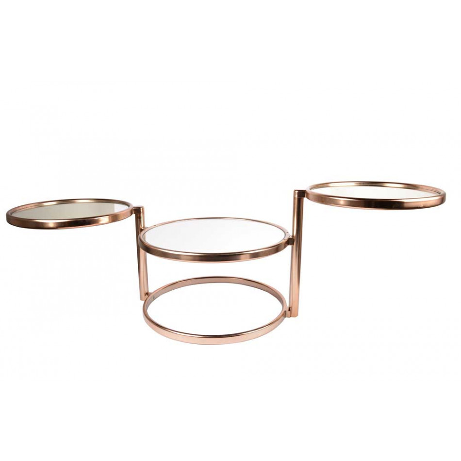 Swivel coffee table Sabatini, rosegold, H-43.5cm, D-47cm
