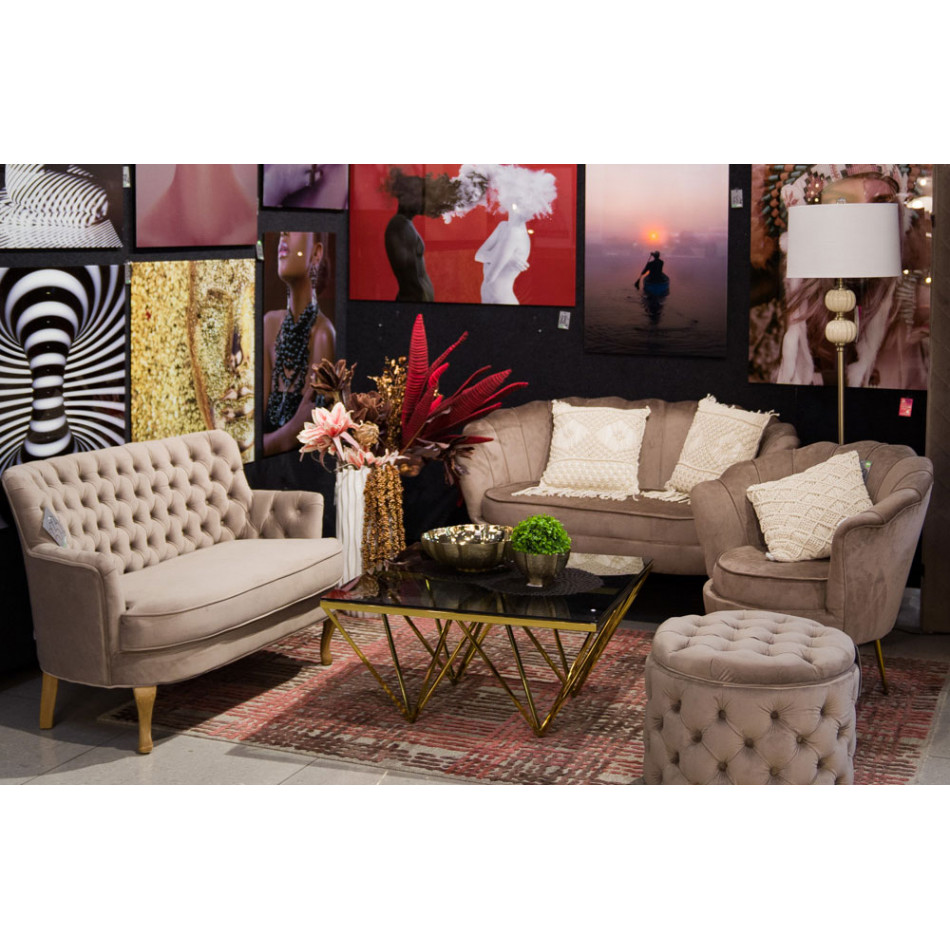 Storage Ottoman Rockfort, taupe, 55x55x43cm