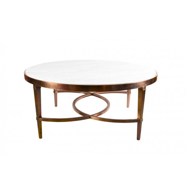 Coffe table Como, Stainless steel/Artificial marble, D102x42cm