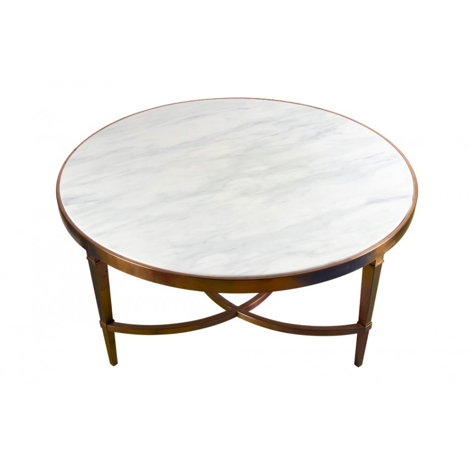 Coffe table Como, Stainless steel/Artificial marble, D102x42cm