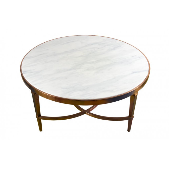 Coffe table Como, Stainless steel/Artificial marble, D102x42cm