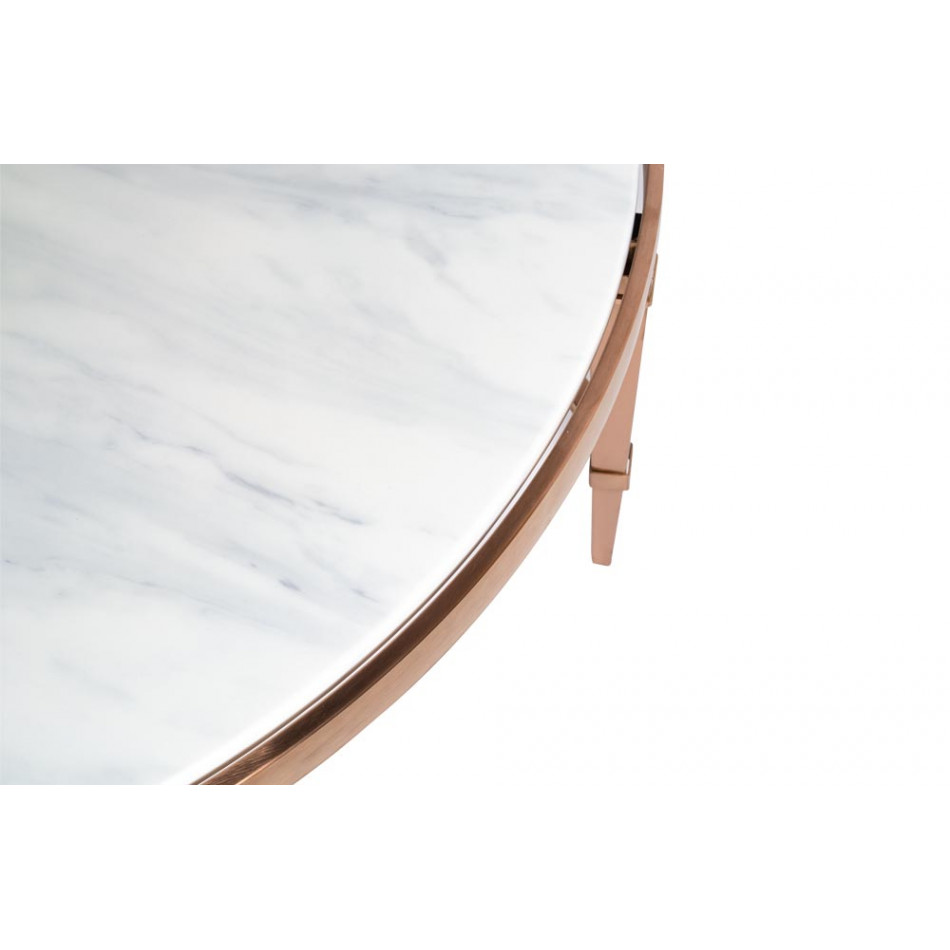 Coffe table Como, Stainless steel/Artificial marble, D102x42cm