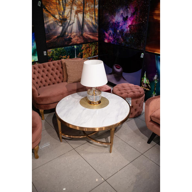 Coffe table Como, Stainless steel/Artificial marble, D102x42cm