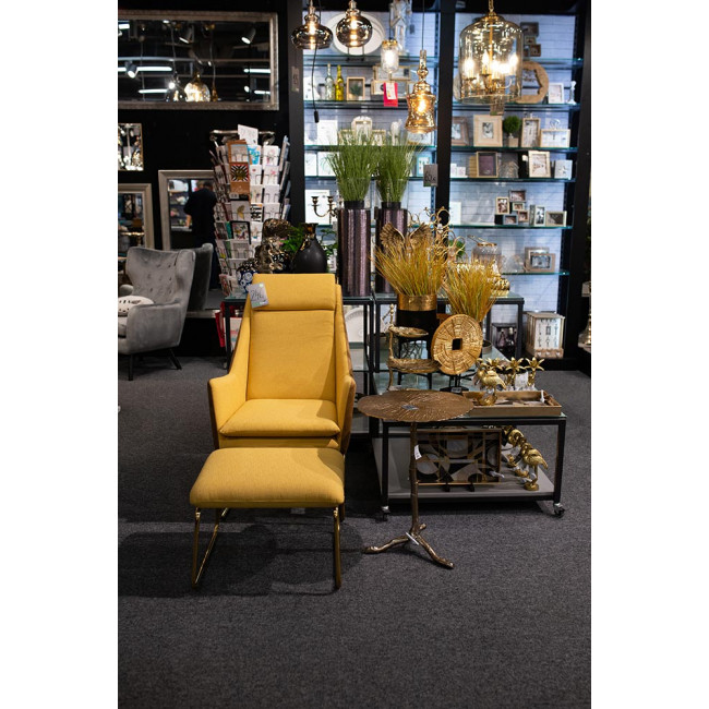 Decorative table Velards M, antique brass color, H54x50cm