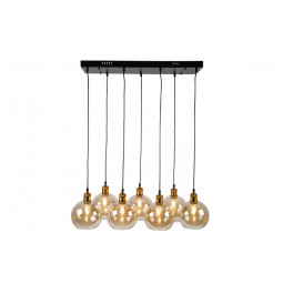Pendant lamp Reons, black/copper color, H27-135x70x26cm, E27 7x60W