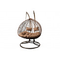 Double hanging chair Couple, brown colour, H200x132x76.5cm