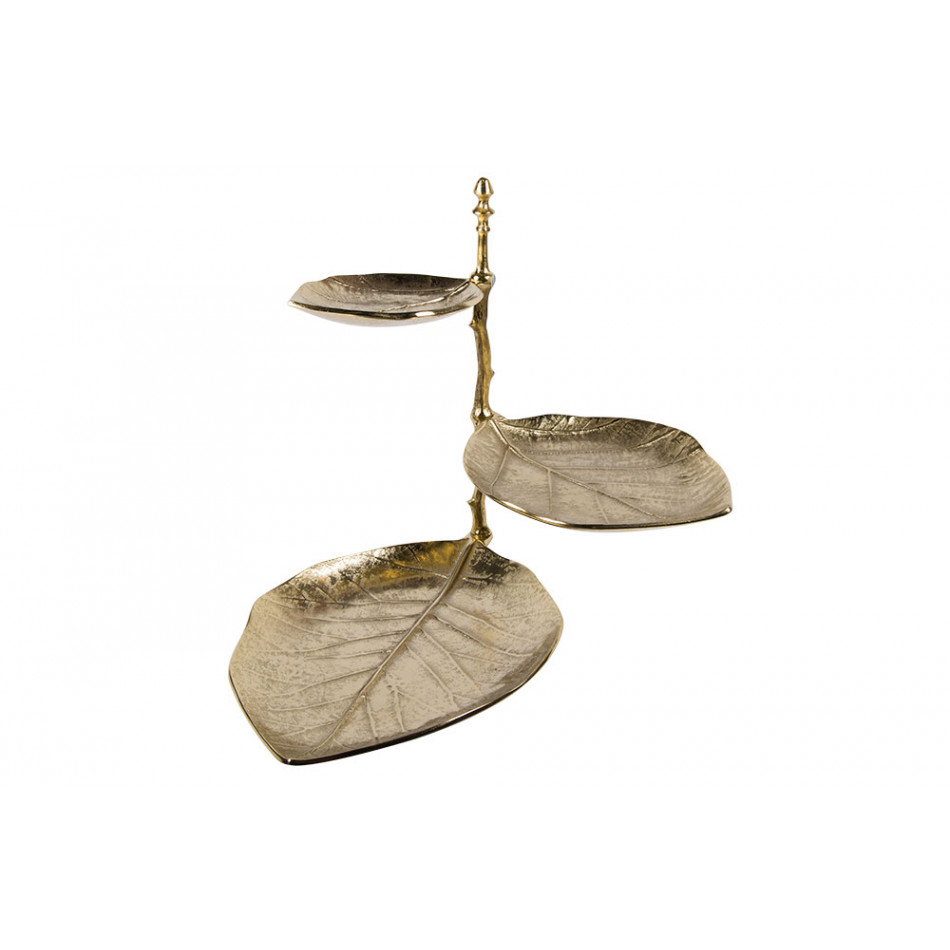 Decorative plate Venta, gold colour, 44x32.5x44.2cm