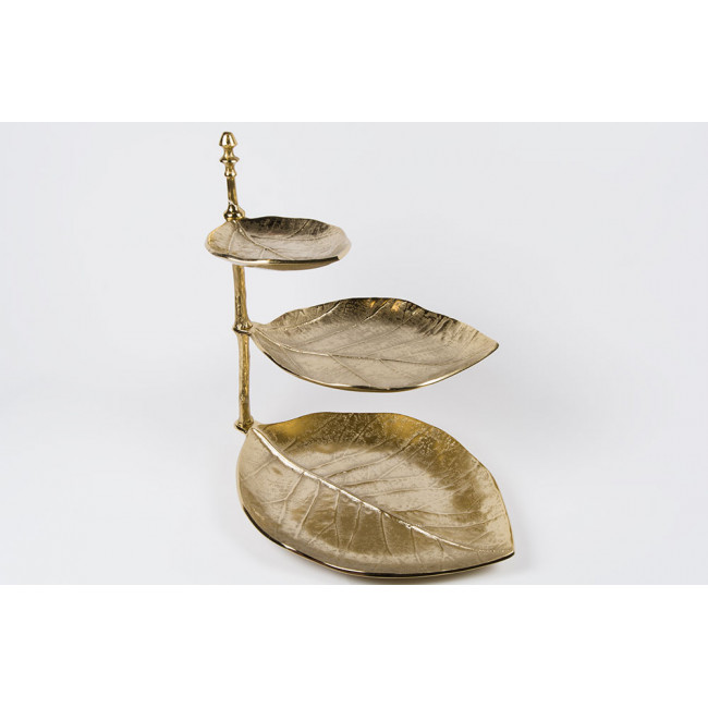 Decorative plate Venta, gold colour, 44x32.5x44.2cm