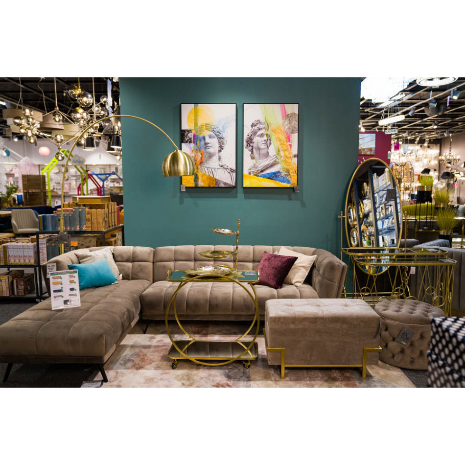 Decorative plate Venta, gold colour, 44x32.5x44.2cm