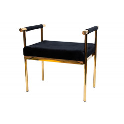 Stool Edmond, black/golden, 53x40x59cm