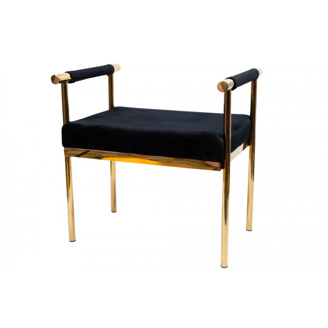 Stool Edmond, black/golden, 53x40x59cm