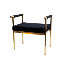 Stool Edmond, black/golden, 53x40x59cm