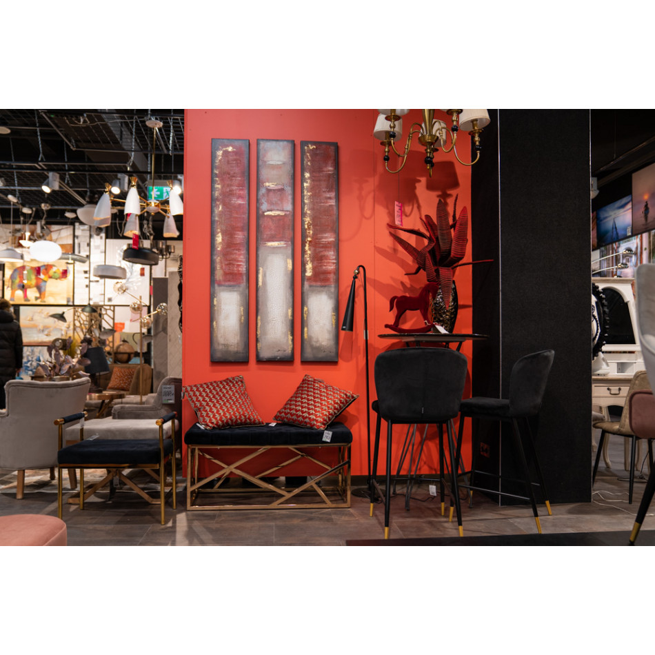 Stool Edmond, black/golden, 53x40x59cm