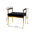 Stool Edmond, black/golden, 53x40x59cm