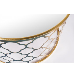 Металлический столик Berini L, зеркальная поверхность, золотистый, D80x50cm
