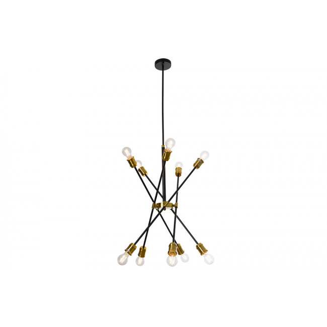 Подвесной светильник, черный, E27 10x60W(max),  H85-140 x75cm  