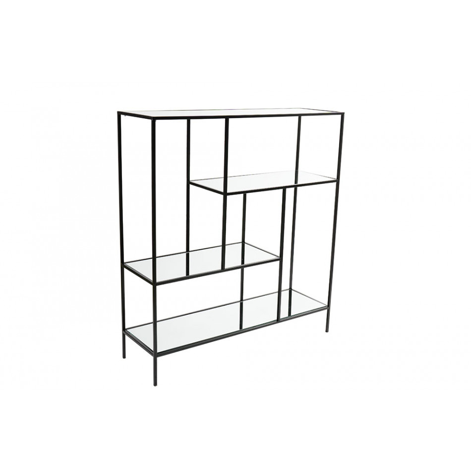 Metal shelf Benikarlo, black, 80x25x90cm