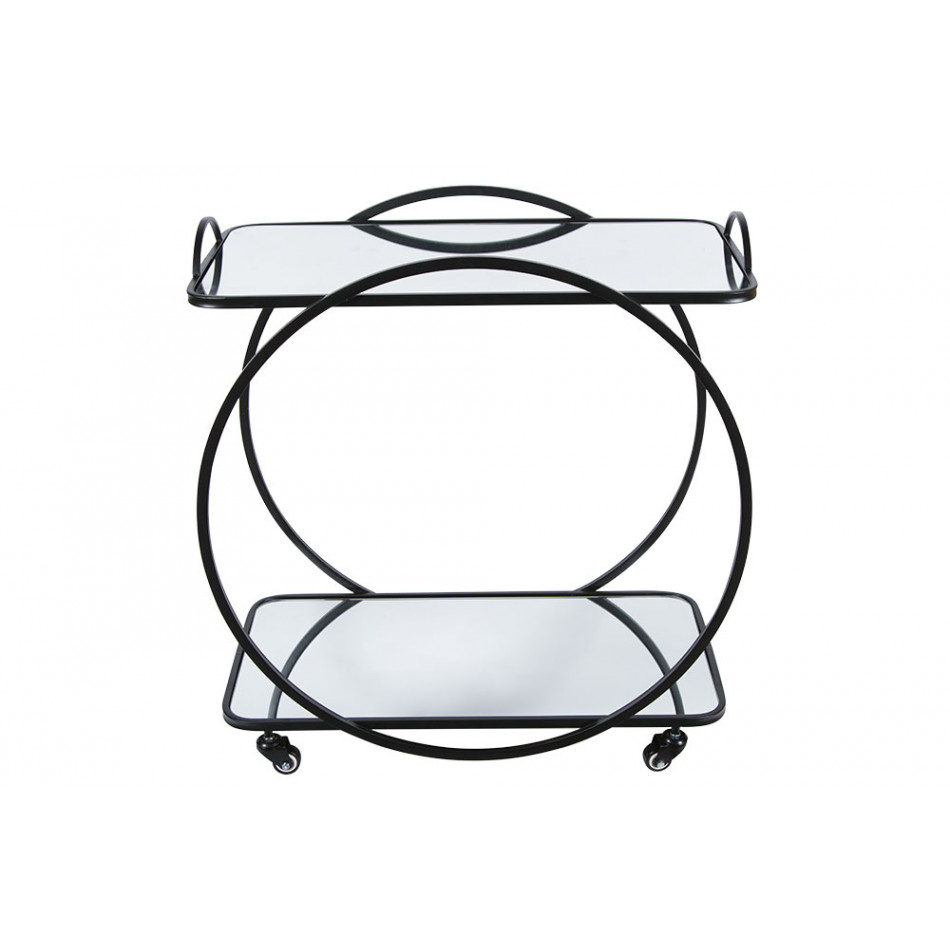 Bar table on wheels Bogajo, black, 71.5x39x72.5cm