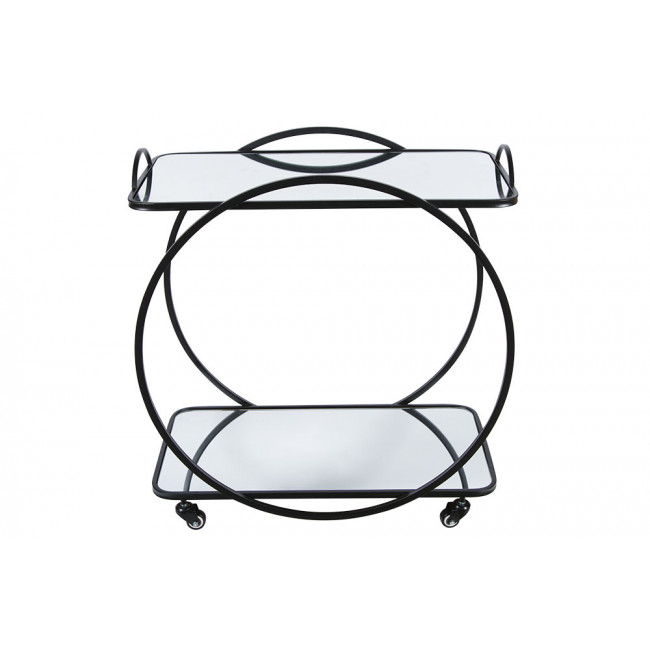 Bar table on wheels Bogajo, black, 71.5x39x72.5cm