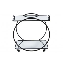 Bar table on wheels Bogajo, black, 71.5x39x72.5cm