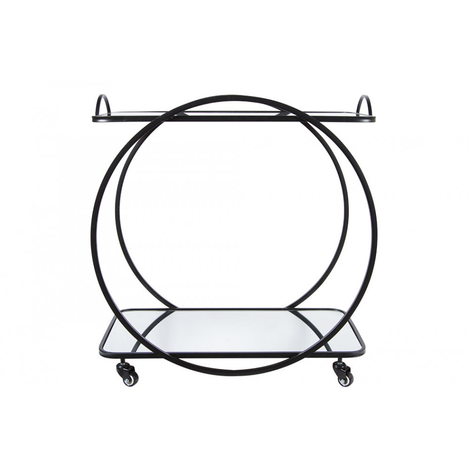 Bar table on wheels Bogajo, black, 71.5x39x72.5cm