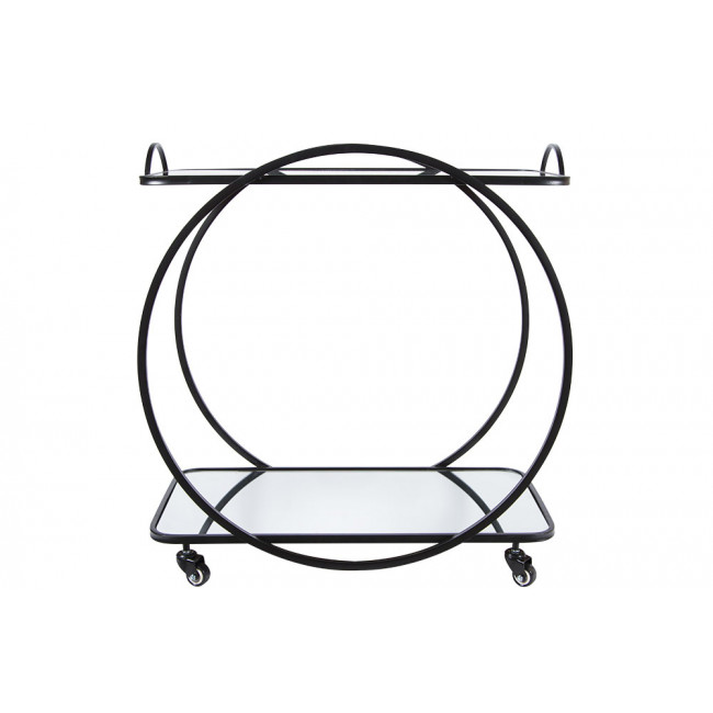 Bar table on wheels Bogajo, black, 71.5x39x72.5cm