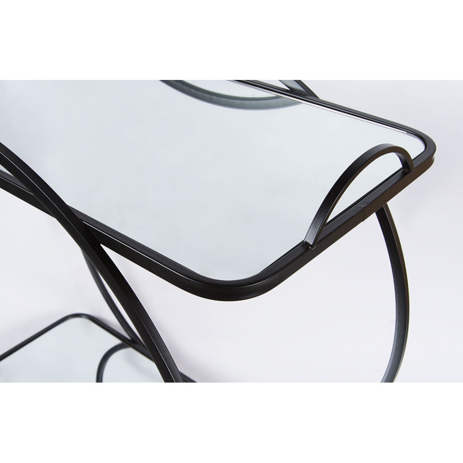 Bar table on wheels Bogajo, black, 71.5x39x72.5cm