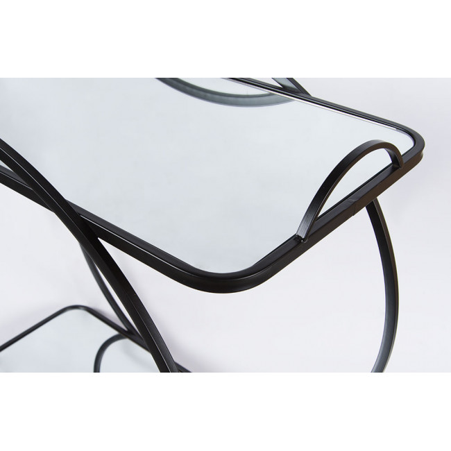 Bar table on wheels Bogajo, black, 71.5x39x72.5cm