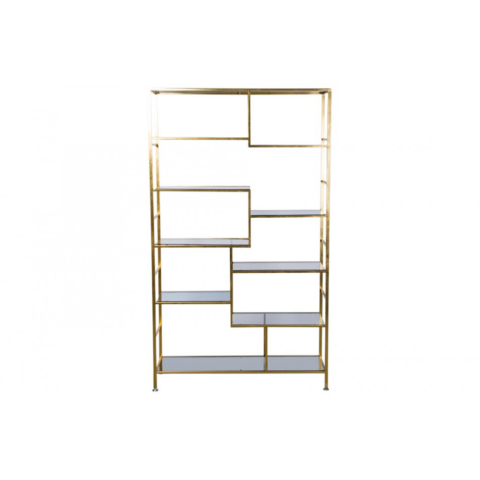 Metal shelf Belinda, golden, 195x115x30cm