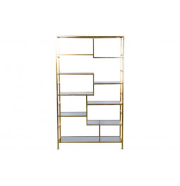 Metal shelf Belinda, golden, 195x115x30cm