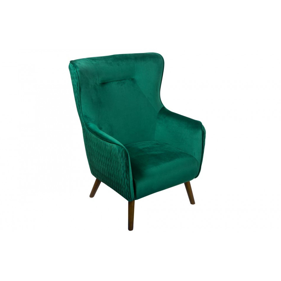 Armchair Dartford, velvet, green, 100x75x83cm, seat height 40cm