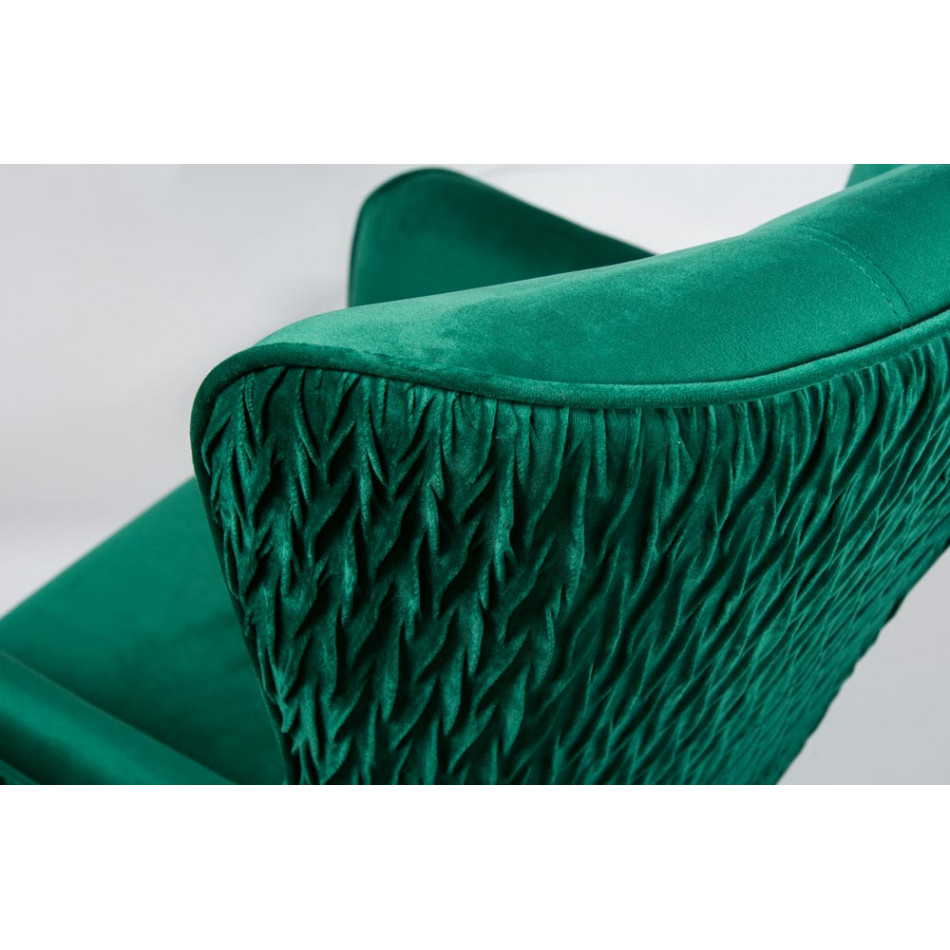 Armchair Dartford, velvet, green, 100x75x83cm, seat height 40cm