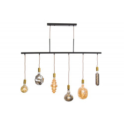 Pendant lamp Raya Black, with bulbs included, , E27 6x60W(max),135x142cm